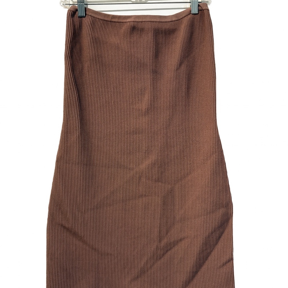 Babaton Cocoa Ribbed Pencil Skirt